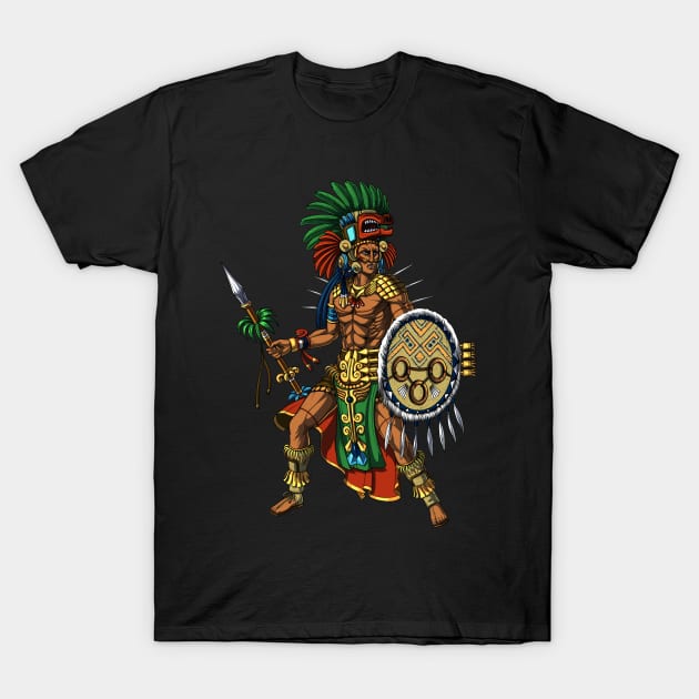 Ancient Mayan Warrior T-Shirt by underheaven